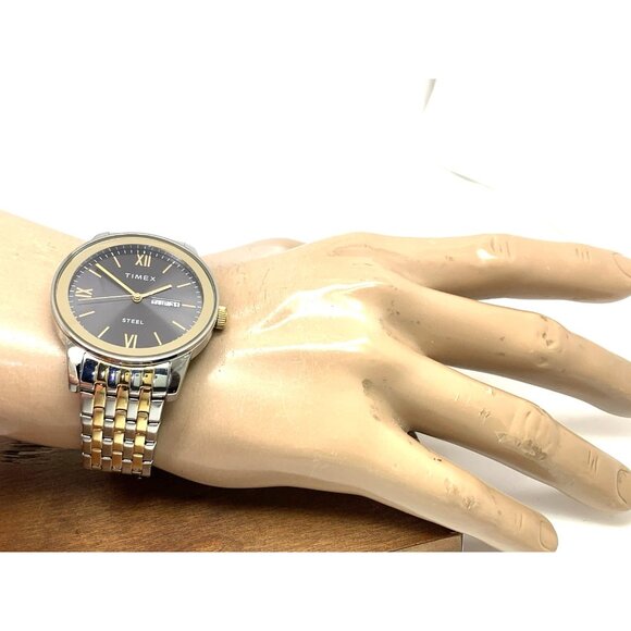 Timex Men's Watch TW2T50500 Quartz Gray Dial Two Tone Stainless Steel 41mm - Picture 4 of 13